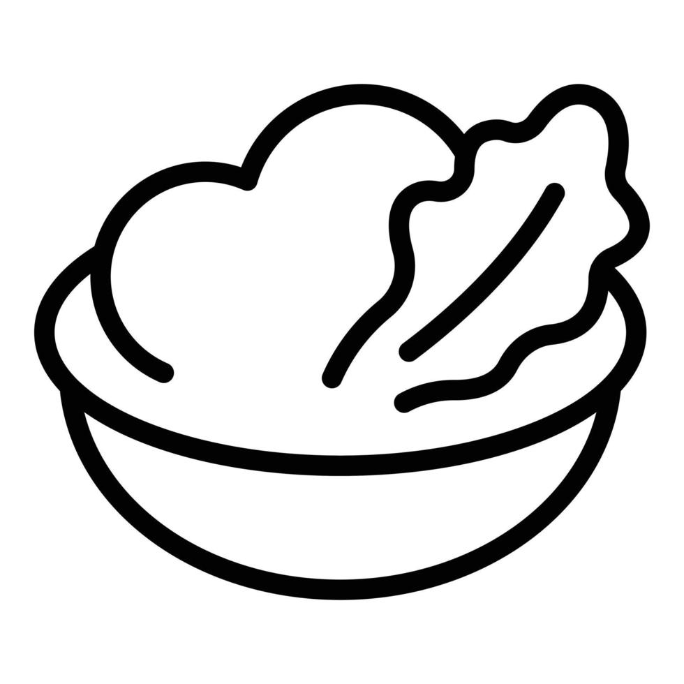 schiacciato patate pasto icona, schema stile vettore