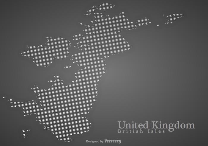 Mappa punteggiata delle isole britanniche di vettore