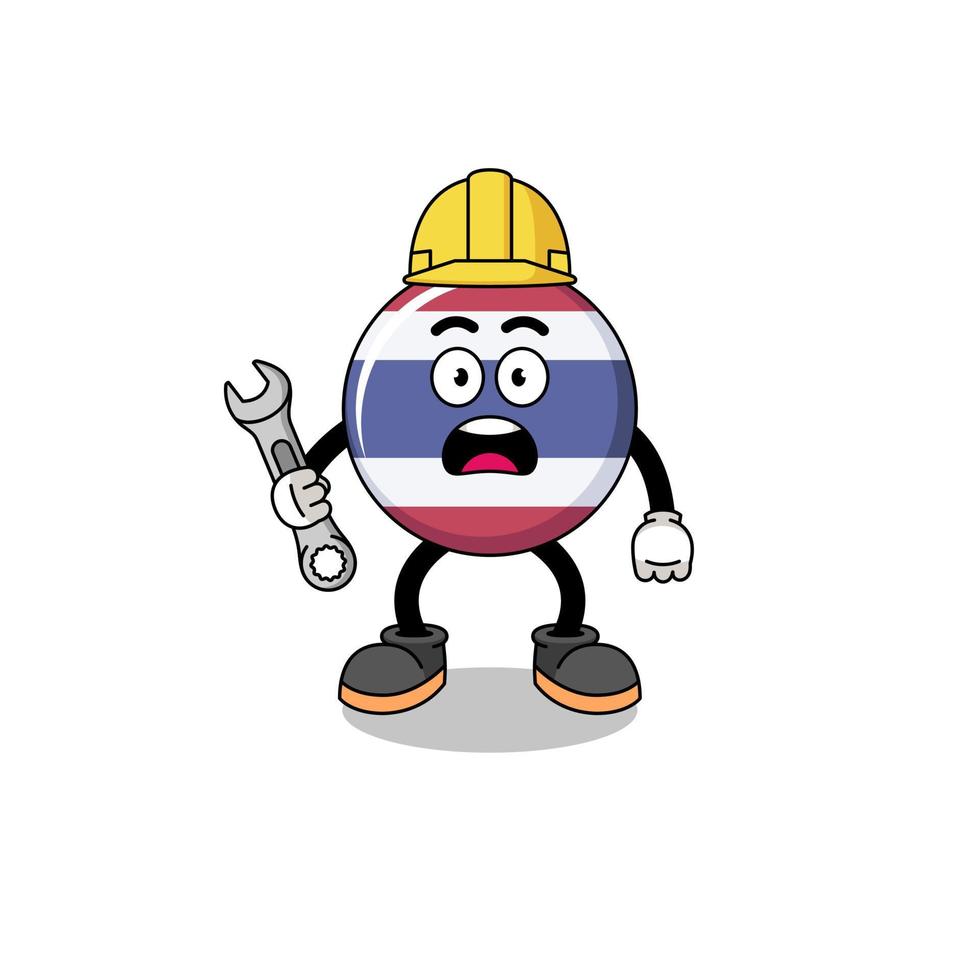 personaggio illustrazione di Tailandia bandiera con 404 errore vettore