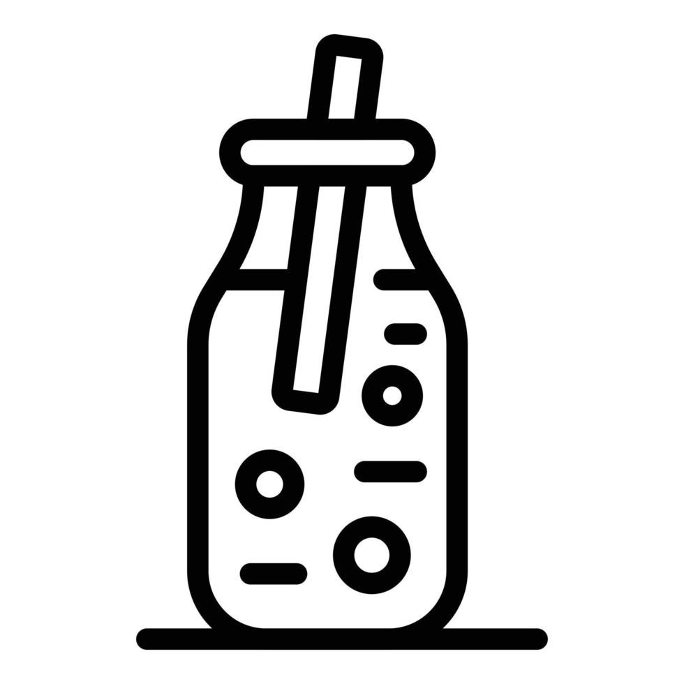 succo bottiglia icona, schema stile vettore