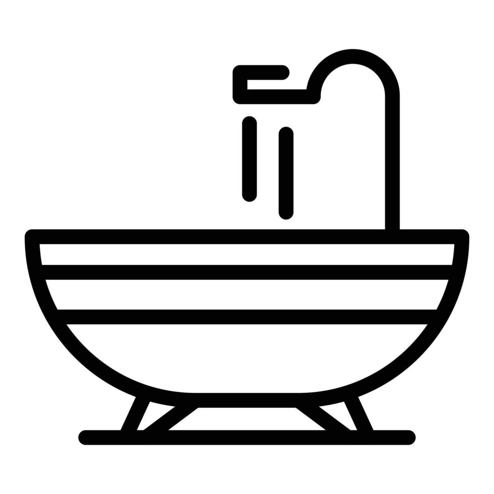 bagno fognatura icona, schema stile vettore