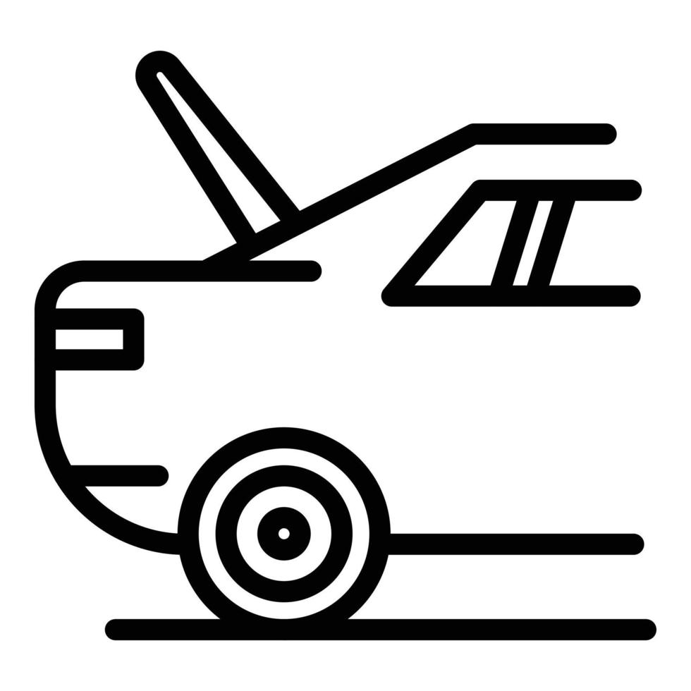 auto con Aperto tronco icona, schema stile vettore