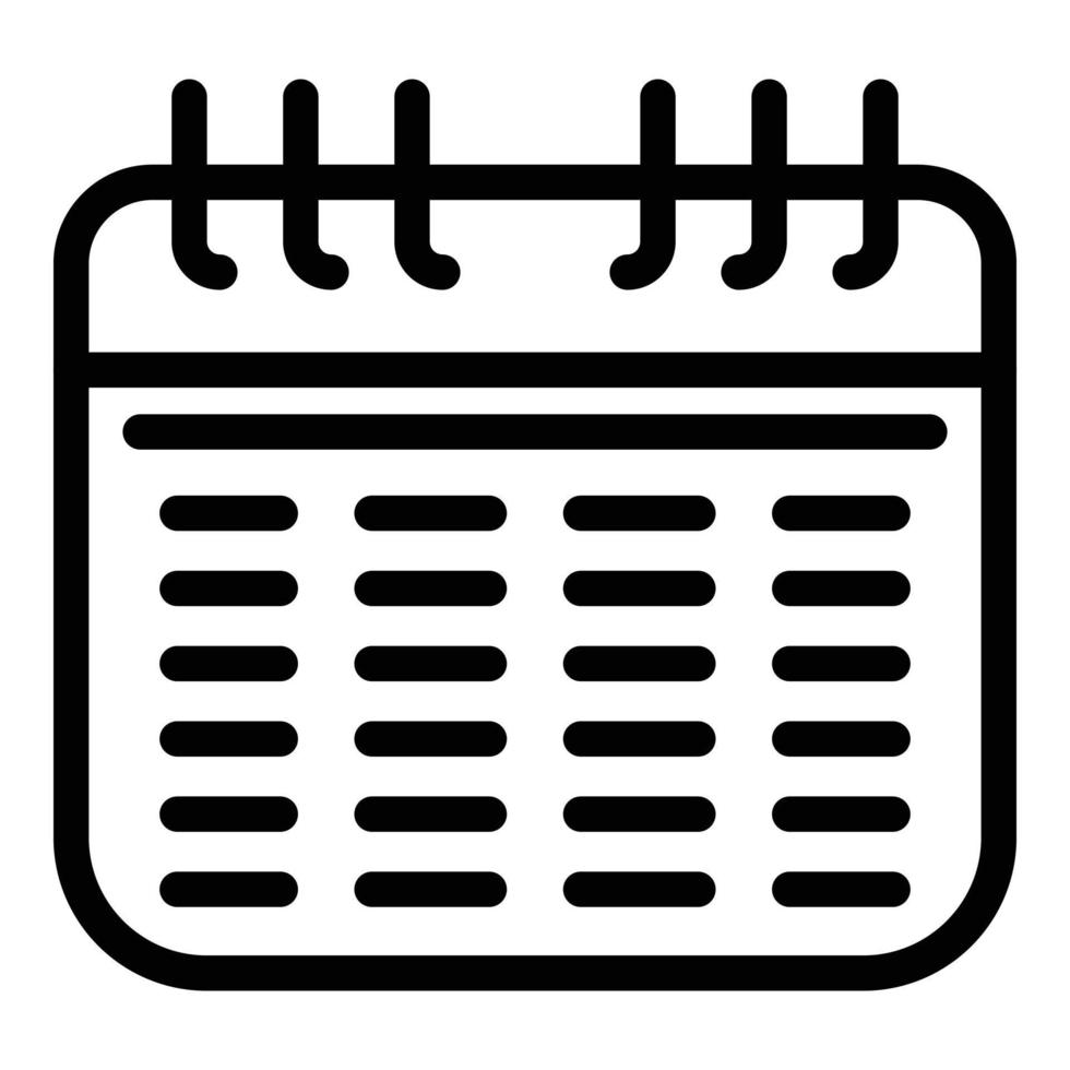 calendario dimagrante icona, schema stile vettore