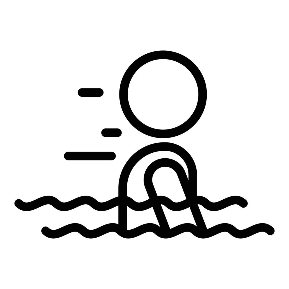 acqua piscina reinserimento icona, schema stile vettore