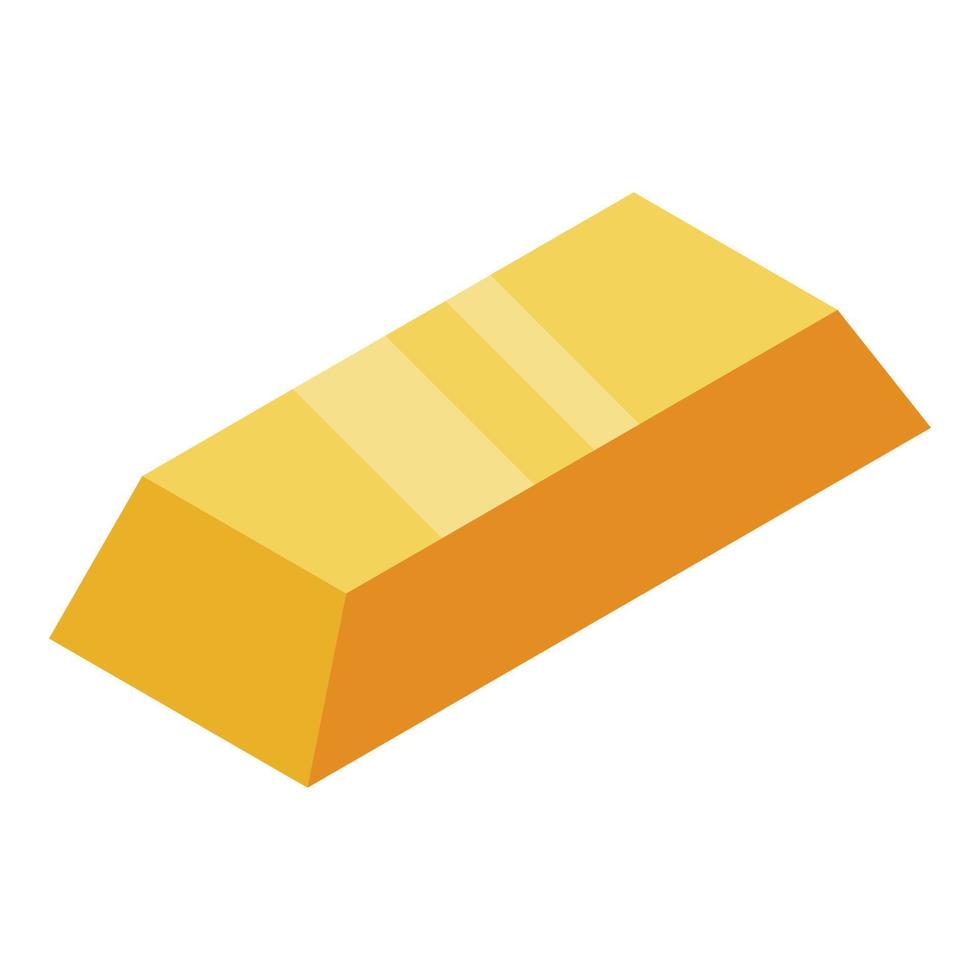 oro bar commercio icona, isometrico stile vettore