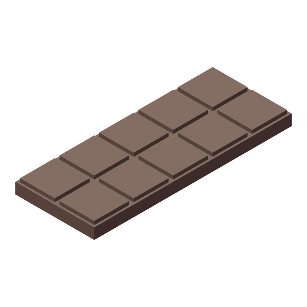 cioccolato bar icona, isometrico stile vettore