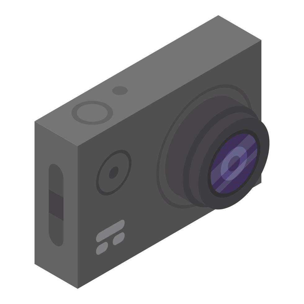 impermeabile azione telecamera icona, isometrico stile vettore