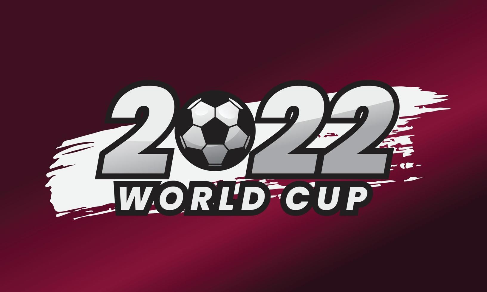 Coppa del Mondo Qatar 2022 con spazzola ictus stile vettore