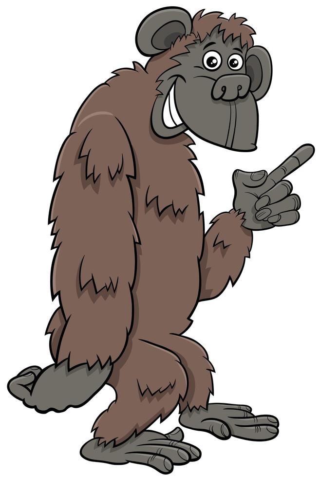 gorilla ape personaggio animale selvatico dei cartoni animati vettore