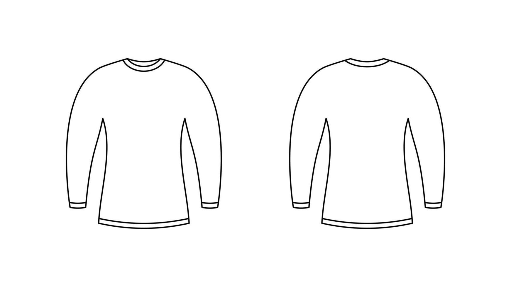 lungo manica schema davanti e indietro Visualizza. elegante unisex maglione per ogni giorno indossare e vettore gli sport