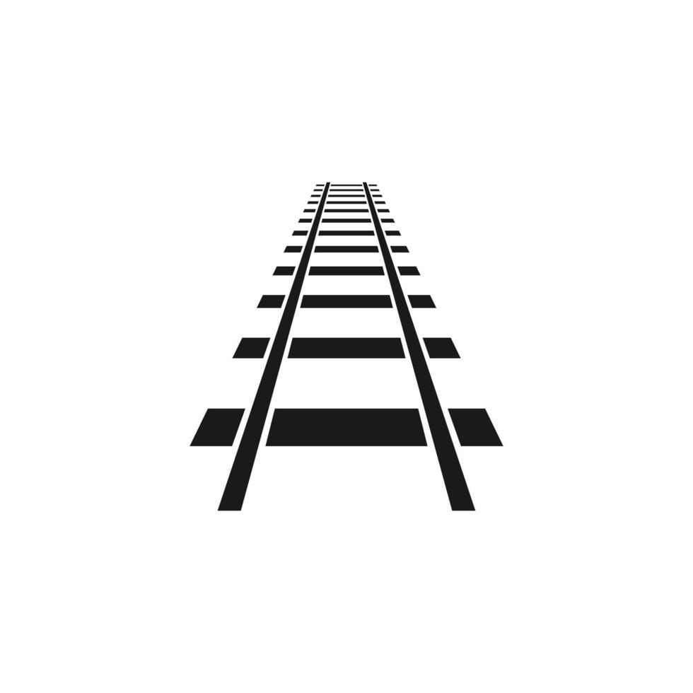 diretto Ferrovia. dritto nero sentiero fatto di acciaio Linee con velocità traffico per viaggio di treno e vettore locomotiva