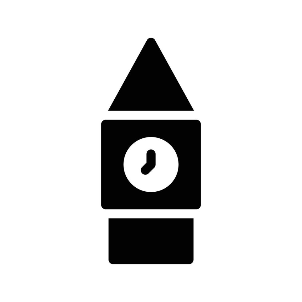 illustrazione vettoriale della torre dell'orologio su uno sfondo. simboli di qualità premium. icone vettoriali per il concetto e la progettazione grafica.