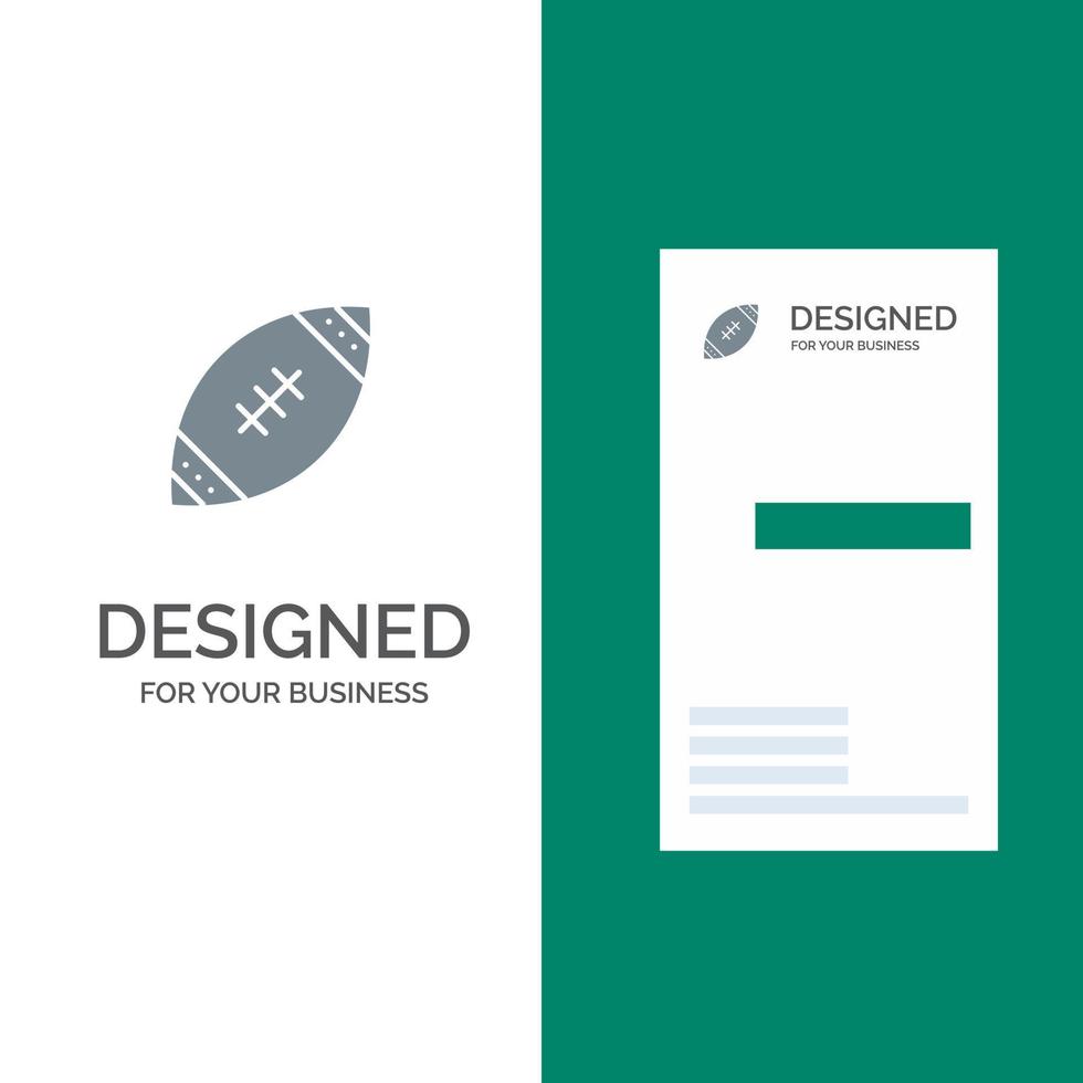 americano palla calcio nfl Rugby grigio logo design e attività commerciale carta modello vettore