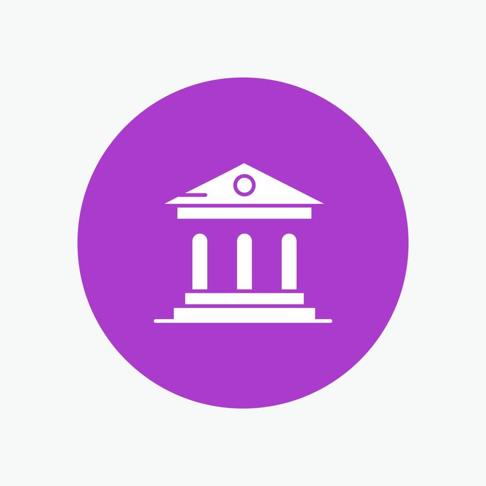 Università banca città universitaria Tribunale bianca glifo icona vettore