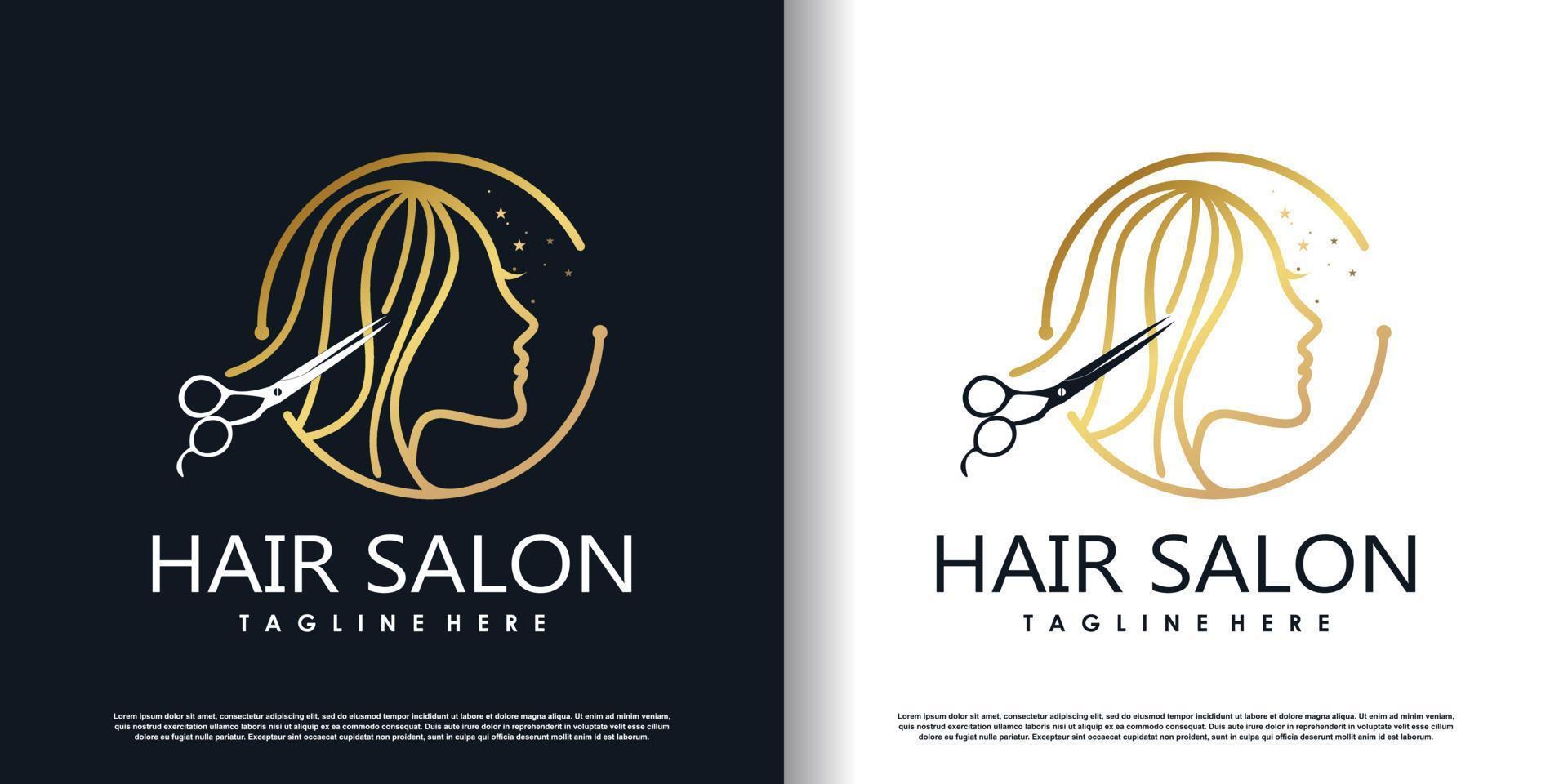 capelli tagliare logo design per moda con creativo concetto premio vettore