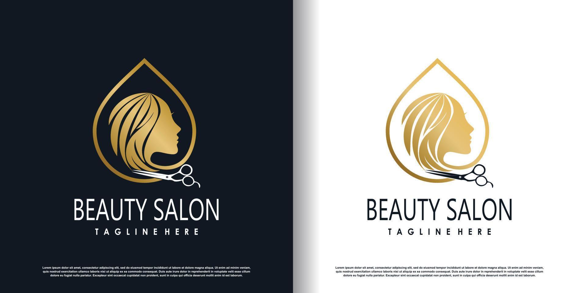 capelli tagliare logo design per moda con creativo concetto premio vettore