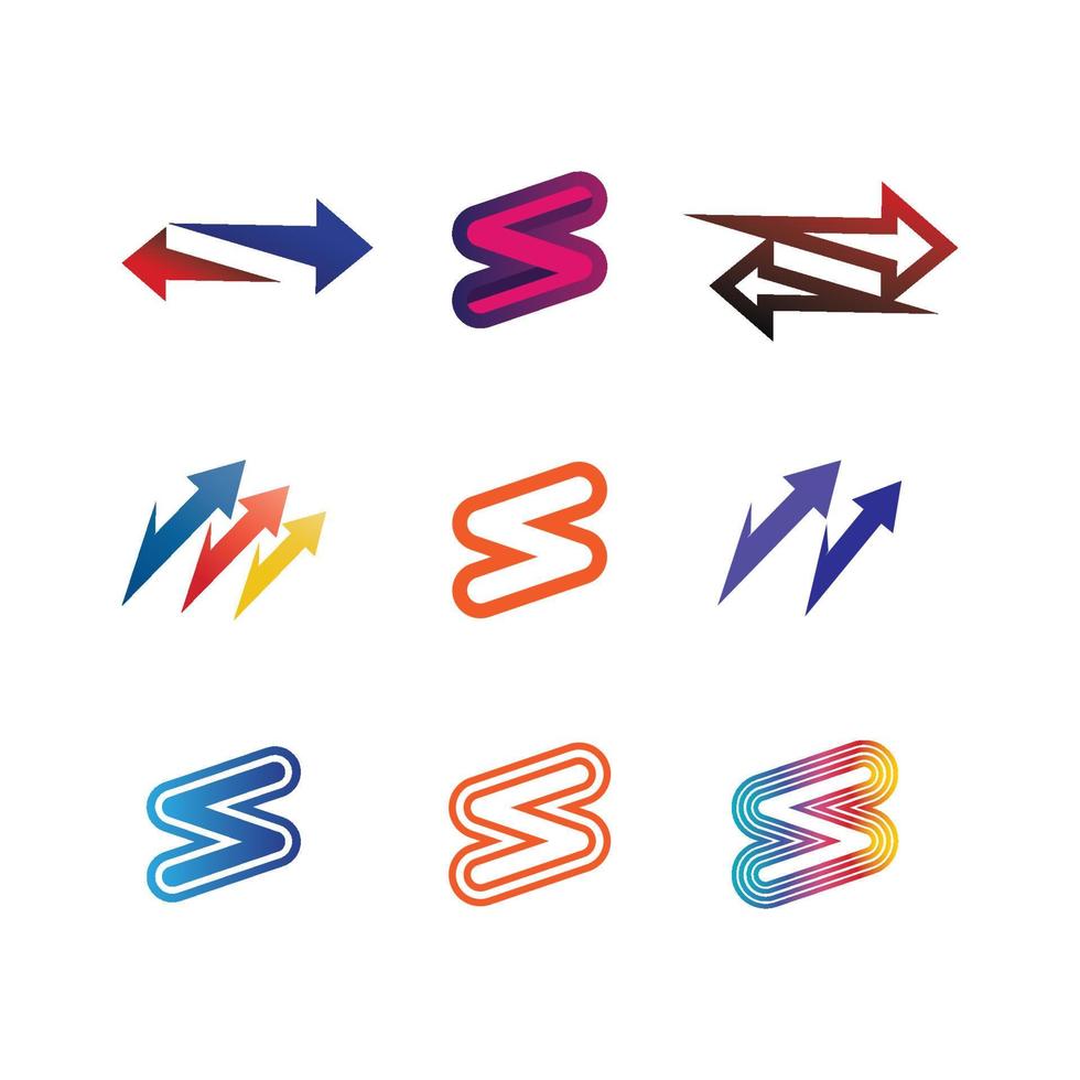 freccia vettore illustrazione icona impostato logo design