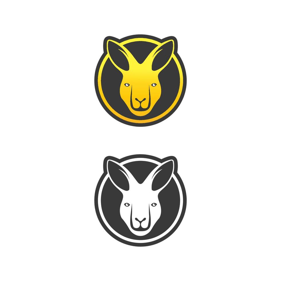 canguro animale logo e design vettore illustrtion