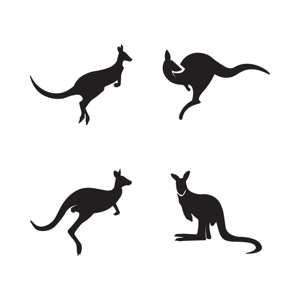 canguro animale logo e design vettore illustrtion