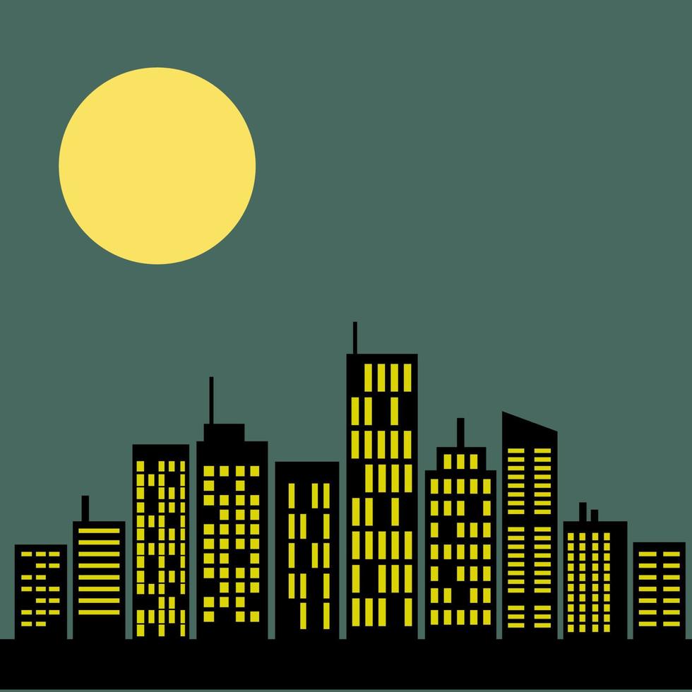 città Visualizza vettore design a notte