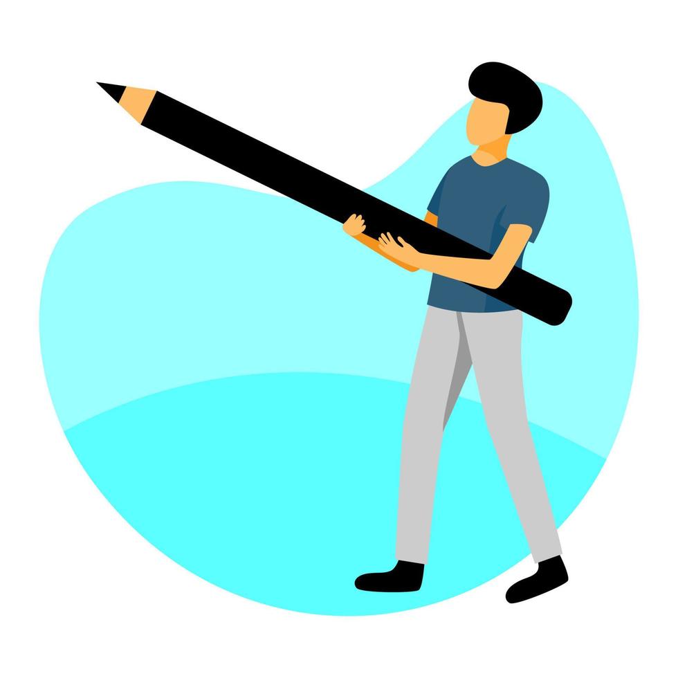 vettore illustrazione design di un' persona Tenere un' matita