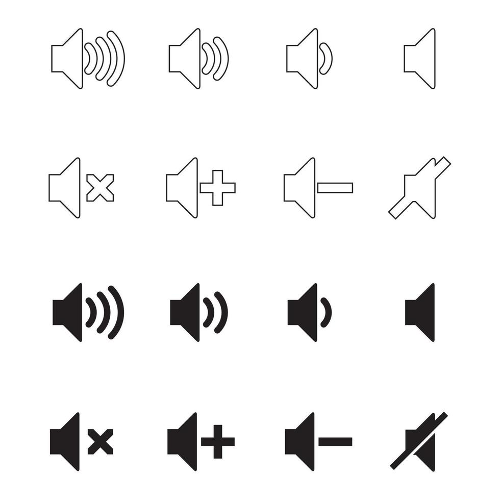 altoparlante icona vettore design impostato per volume suono