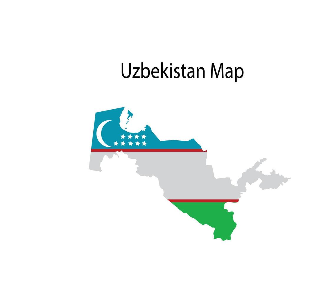 Uzbekistan carta geografica con bandiera vettore illustrazione