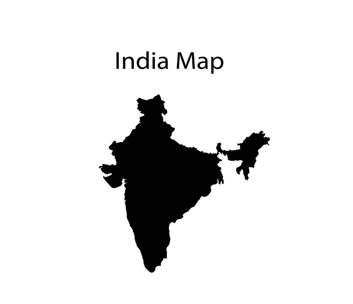 India carta geografica silhouette vettore illustrazione