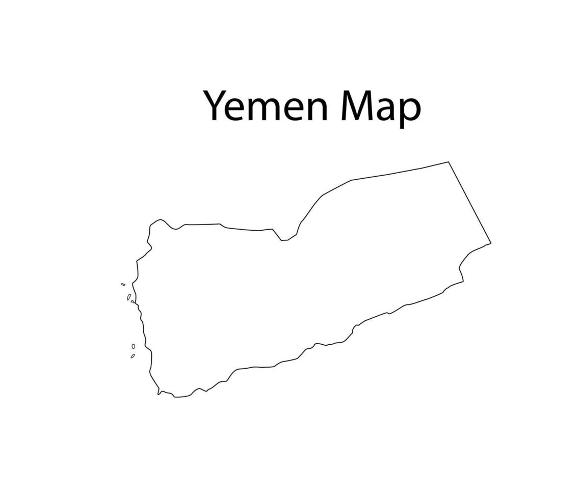 yemen carta geografica linea arte vettore illustrazione