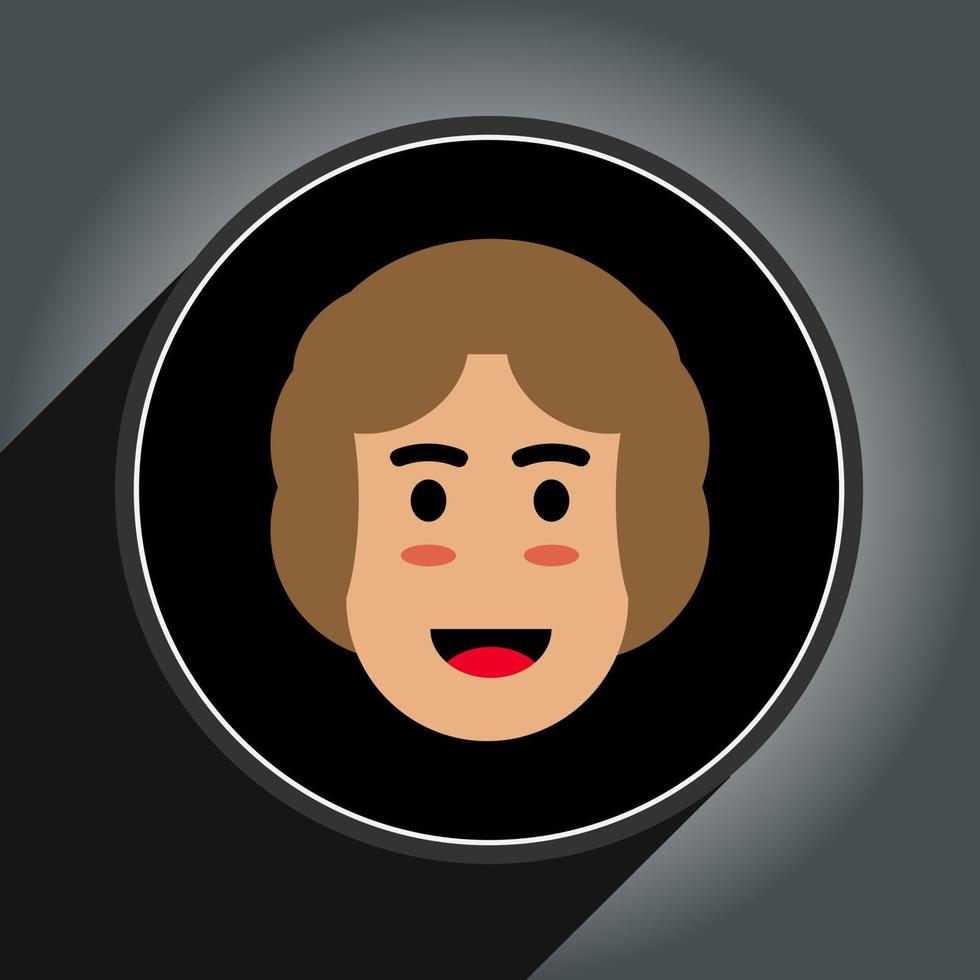 cartone animato avatar testa design piatto stile nel circle.profile icona professionista vettore. vettore
