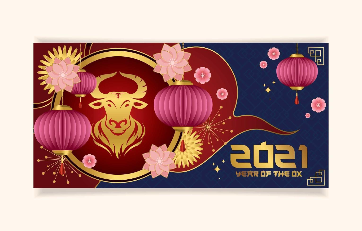 carta di capodanno cinese con un design elegante vettore