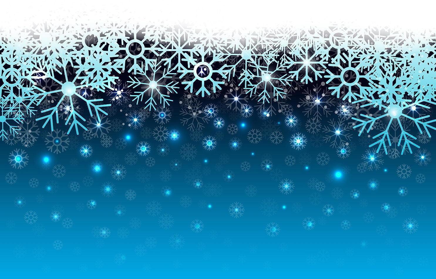 sfondo blu fiocchi di neve invernali vettore