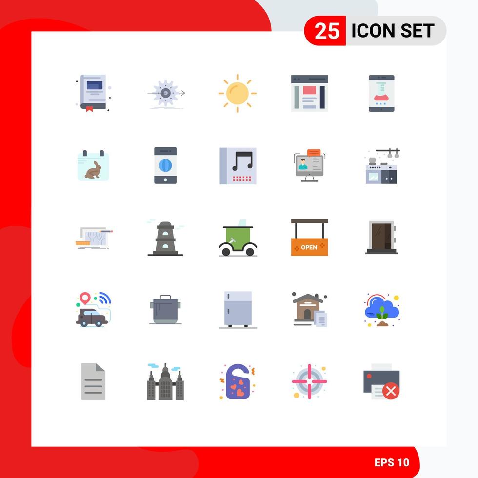 25 utente interfaccia piatto colore imballare di moderno segni e simboli di mobile App memorizzare sidebar natura giusto interfaccia modificabile vettore design elementi