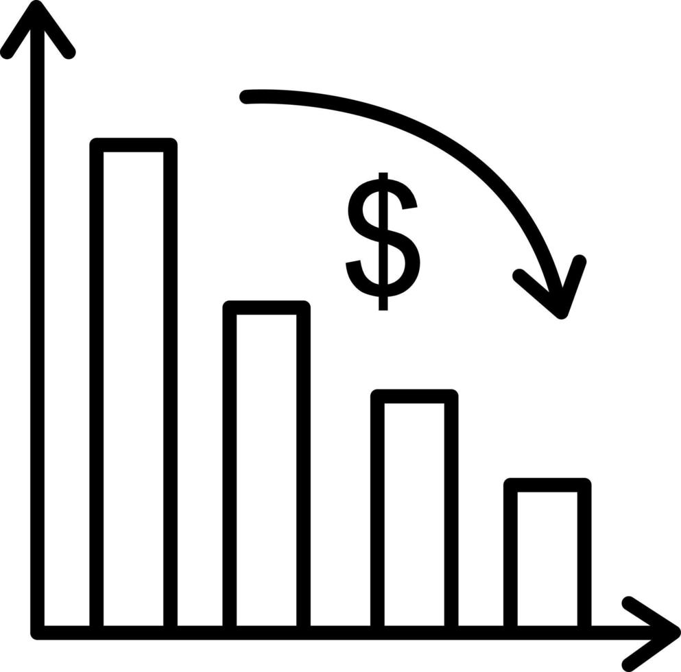 icona della linea di inflazione vettore