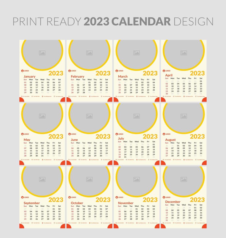 2023 calendario. modificabile illustrazione pagina modello a4, a3, impostato di 12 mesi con coperchio. settimana inizio su domenica. verticale modificabile pagina, parete calendario vettore illustrazione. semplice aziendale carta, progettista