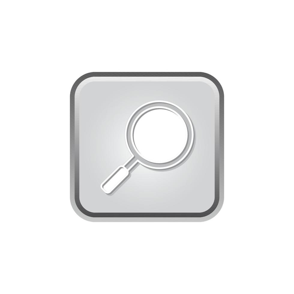 ricerca simbolo icona per finanziario attività commerciale o bersaglio mercato, argento colore minimalista grafico design. vettore