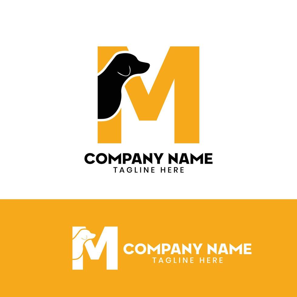 lettera m cane logo design modello ispirazione, cane vettore, iniziale logo vettore