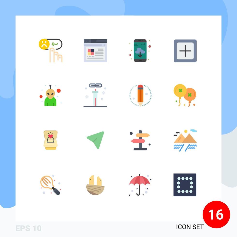 imballare di 16 creativo piatto colori di alieno nuovo sito web aumentare Inserisci modificabile imballare di creativo vettore design elementi