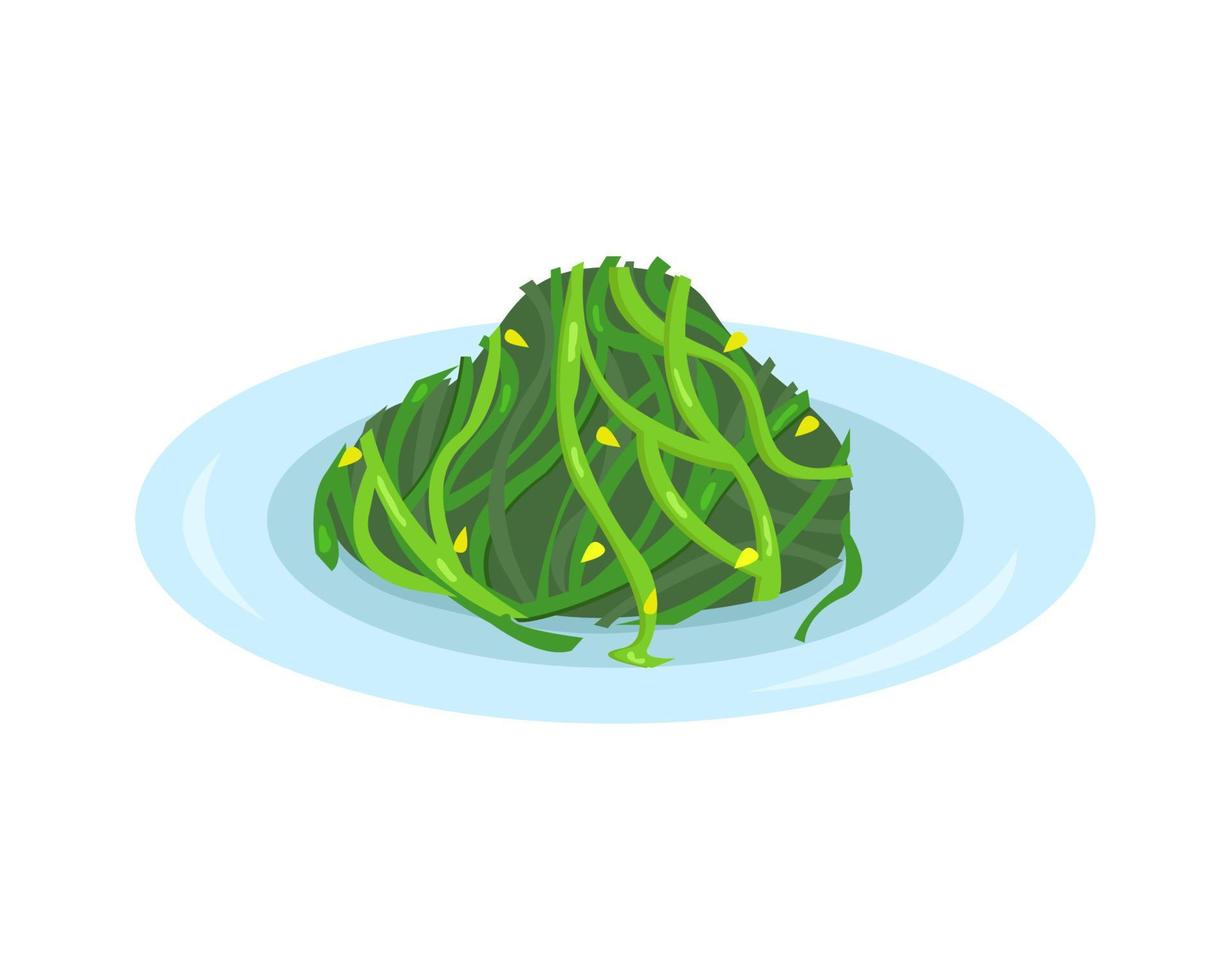 alga marina chuka insalata con sesamo semi su isolato sfondo vettore