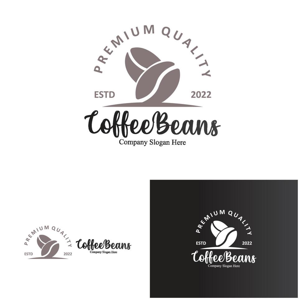 caffè fagiolo bevanda logo design nel Marrone colore vettore illustrazione