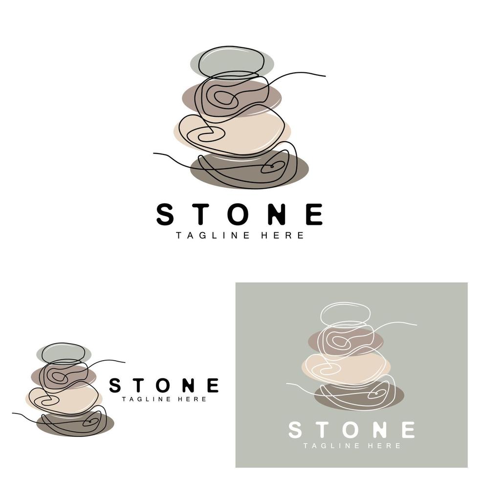 impilati pietra logo disegno, equilibratura pietra vettore, edificio Materiale pietra illustrazione, pomice pietra illustrazione walpaper pietra vettore