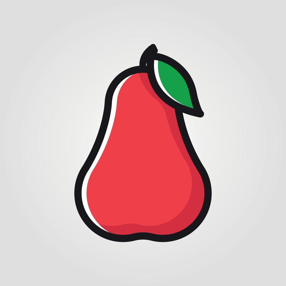 rosso Pera frutta sociale media emoji. moderno semplice vettore per ragnatela luogo o mobile App adobe illustratore opera d'arte