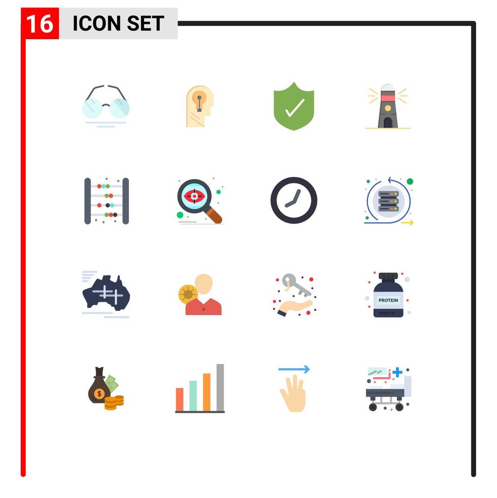 moderno impostato di 16 piatto colori e simboli come come Borsa Casa pensare navigazione faro modificabile imballare di creativo vettore design elementi