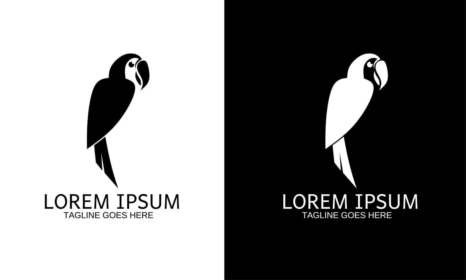 semplice pappagallo logo modello nel nero e bianca vettore