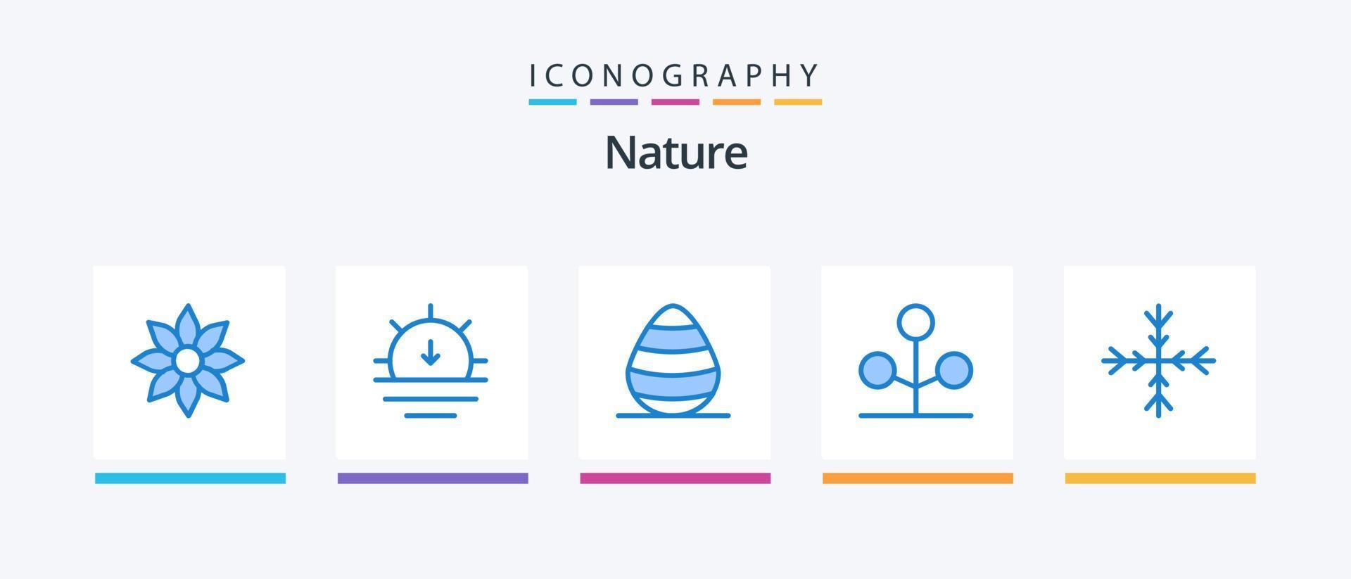 natura blu 5 icona imballare Compreso neve. natura. tempo atmosferico. giardino. primavera. creativo icone design vettore