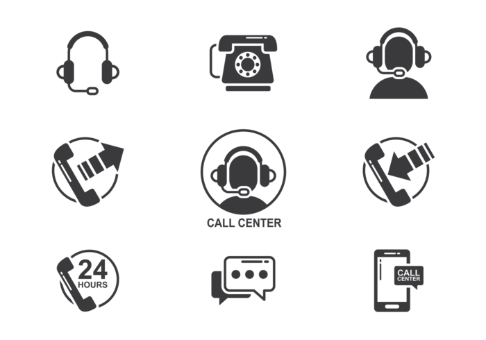 Call Center Icons Vector