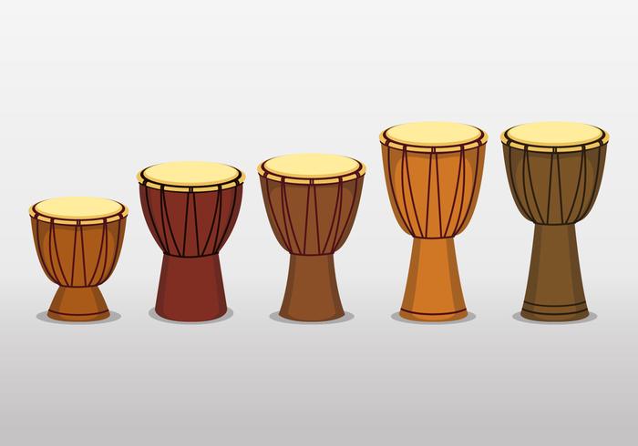 Tamburo africano di Djembe su fondo bianco vettore