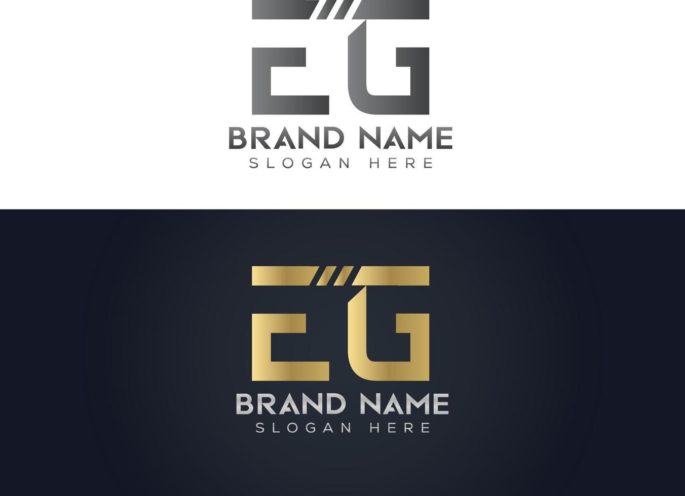 lettera e g tipografia vettore logo design