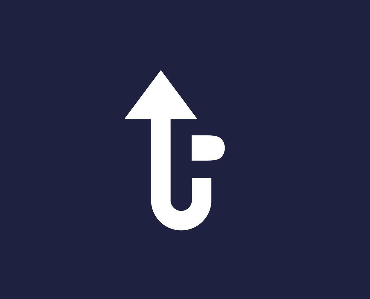 lettera tp freccia logo design vettore