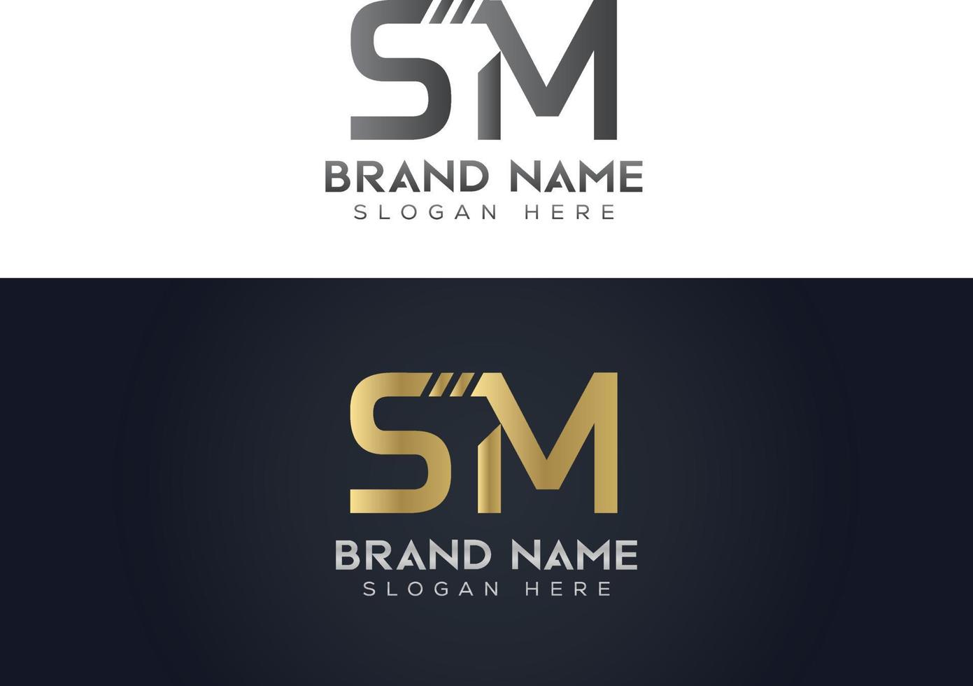 lettera S m tipografia vettore logo design